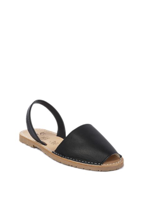 Black velvet flat sandal RIA MENORCA | 20002VELVET-NEGRO